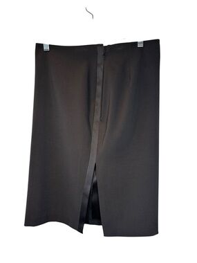 Tailored Pencil Skirt with satin tux stripes, side Slit , stretch Size 6